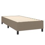 Pat box spring cu saltea, gri taupe, 80×200 cm, textil