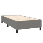 Pat box spring cu saltea, gri închis, 90×190 cm, textil