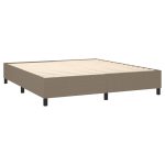 Pat continental cu saltea, gri taupe, 180×200 cm, textil