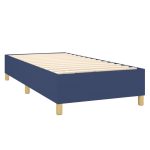 Pat box spring cu saltea, albastru, 90×200 cm, textil