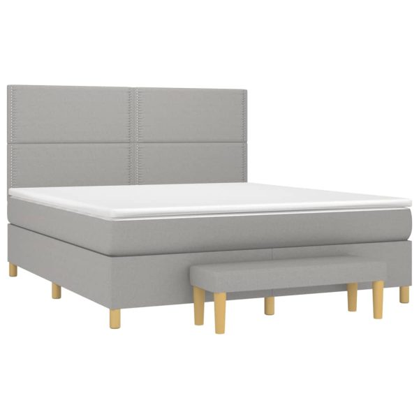 Pat continental, gri deschis, 180×200 cm, material textil