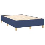 Pat box spring cu saltea, albastru, 120×200 cm, textil