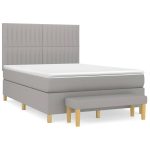 Pat continental, gri deschis, 140×200 cm, material textil