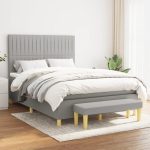 Pat continental, gri deschis, 140×200 cm, material textil
