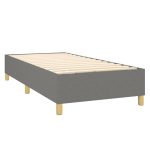 Pat box spring cu saltea, gri închis, 100×200 cm, textil