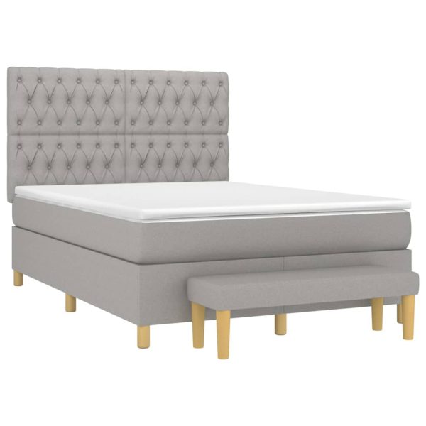 Pat continental, gri deschis, 140×200 cm, material textil