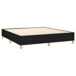 Pat box spring cu saltea, negru, 160×200 cm, textil