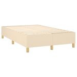 Pat box spring cu saltea, crem, 120×200 cm, textil