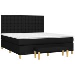 Pat box spring cu saltea, negru, 160×200 cm, textil