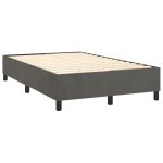 Pat box spring cu saltea, gri închis, 120×200 cm, catifea