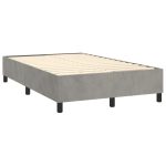 Pat continental cu saltea, gri deschis, 120×200 cm, catifea