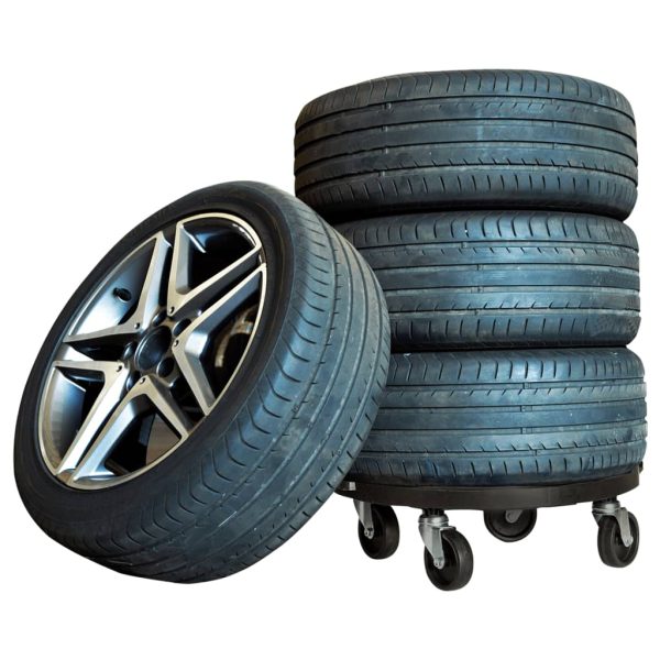 Cărucioare de plante cu roți 2 buc. negru diametru 40 cm 275 kg