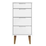 Dulap cu sertare, alb, 40x35x82 cm, lemn masiv de pin