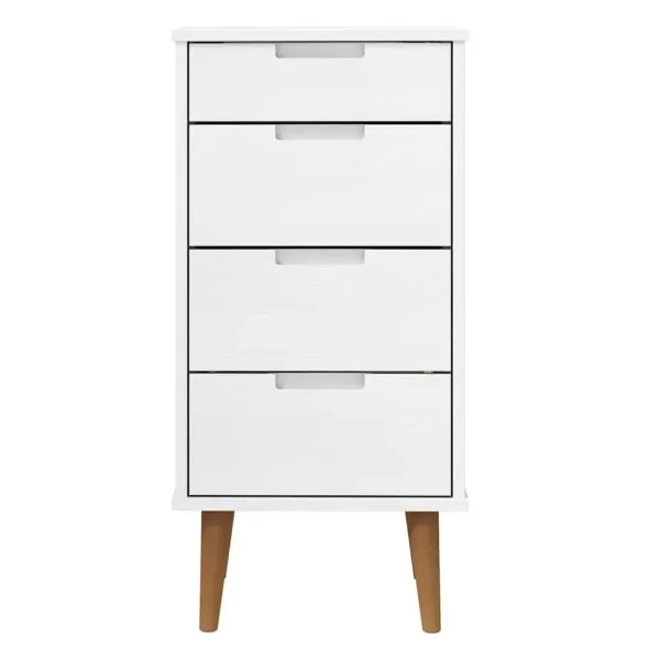 Dulap cu sertare, alb, 40x35x82 cm, lemn masiv de pin
