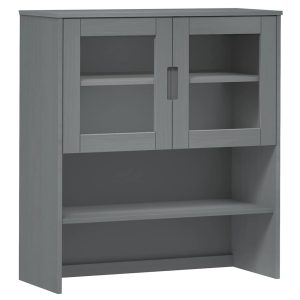 Rafturi superioare dulap înalt, gri, 90x35x100 cm, lemn de pin