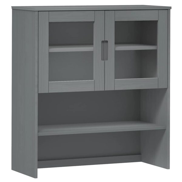 Rafturi superioare dulap înalt, gri, 90x35x100 cm, lemn de pin