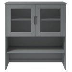 Rafturi superioare dulap înalt, gri, 90x35x100 cm, lemn de pin
