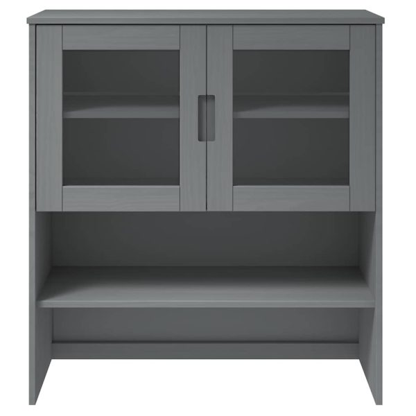 Rafturi superioare dulap înalt, gri, 90x35x100 cm, lemn de pin