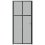 Ușă de interior, 93×201,5 cm, sticlă neagră mată și aluminiu