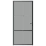 Ușă de interior, 93×201,5 cm, negru, sticlă ESG și aluminiu