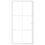 Ușă de interior, 102,5×201,5 cm, alb, sticlă ESG și aluminiu