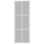Ușă de interior, 76×201,5 cm, alb, sticlă mată și aluminiu