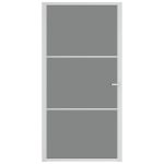 Ușă de interior, 102,5×201,5 cm, alb, sticlă ESG și aluminiu
