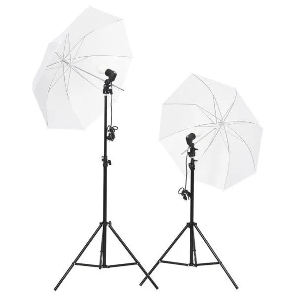 Kit studio foto cu set de lumini și ecran de fundal