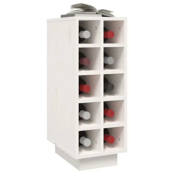 Dulap de vinuri, alb, 23x34x61 cm, lemn masiv de pin