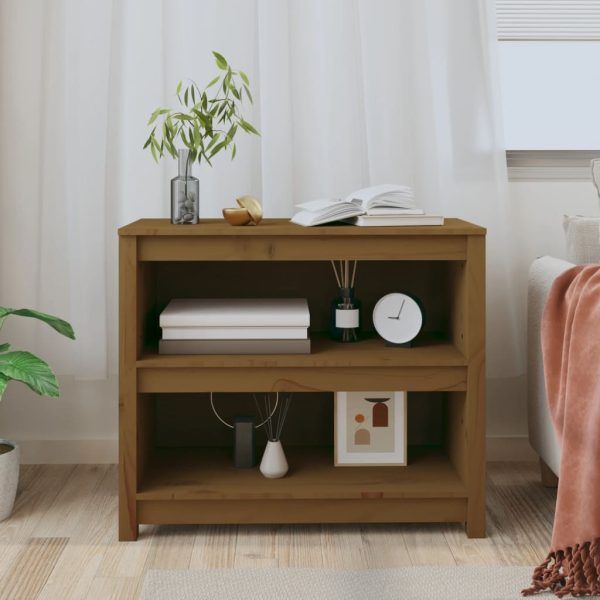 Bibliotecă, maro miere, 80x35x68 cm, lemn masiv de pin