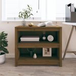 Bibliotecă, maro miere, 80x35x68 cm, lemn masiv de pin