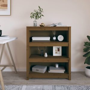 Bibliotecă, maro miere, 80x35x97 cm, lemn masiv de pin