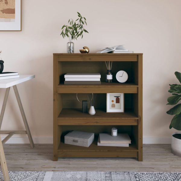 Bibliotecă, maro miere, 80x35x97 cm, lemn masiv de pin