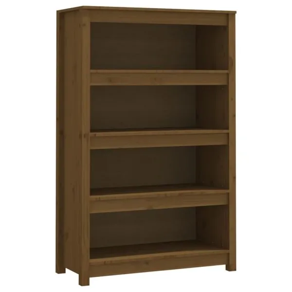 Bibliotecă, maro miere, 80x35x126 cm, lemn masiv de pin