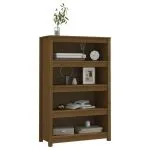 Bibliotecă, maro miere, 80x35x126 cm, lemn masiv de pin