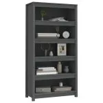 Bibliotecă, gri, 80x35x154 cm, lemn masiv de pin