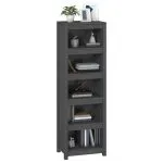 Bibliotecă, gri, 50x35x154 cm, lemn masiv de pin