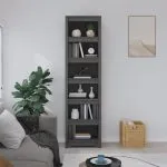 Bibliotecă, gri, 50x35x183 cm, lemn masiv de pin