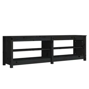 Bancă pentru pantofi, negru, 160×36,5×50 cm lemn masiv pin