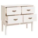 Dulap consolă, Alb, 90x40x78 cm, lemn masiv de pin
