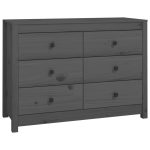 Dulap lateral, gri, 100x40x72 cm, lemn masiv de pin