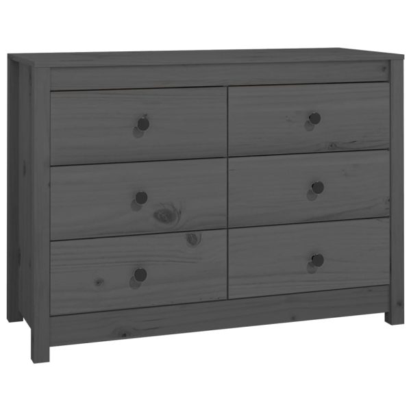 Dulap lateral, gri, 100x40x72 cm, lemn masiv de pin
