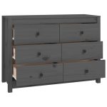 Dulap lateral, gri, 100x40x72 cm, lemn masiv de pin