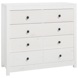 Dulap lateral, alb, 100x40x90 cm, lemn masiv de pin