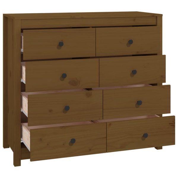 Dulap lateral, maro miere, 100x40x90 cm, lemn masiv de pin