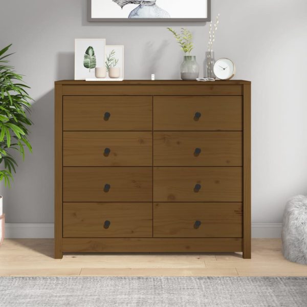 Dulap lateral, maro miere, 100x40x90 cm, lemn masiv de pin