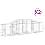 Coșuri gabion arcuite 2 buc, 200x30x40/60 cm, fier galvanizat