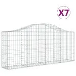 Coșuri gabion arcuite 7 buc, 200x30x80/100cm, fier galvanizat