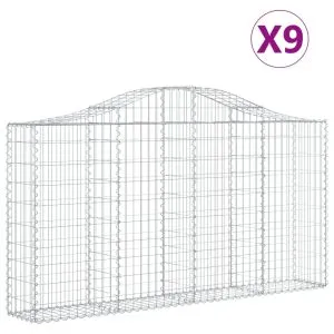 Coșuri gabion arcuite 9 buc, 200x30x100/120 cm fier galvanizat