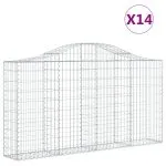 Coșuri gabion arcuite 14 buc, 200x30x100/120 cm fier galvanizat